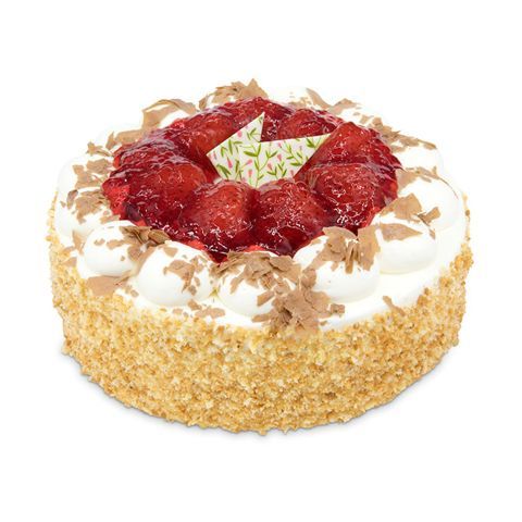 Tort Hawana – Biszkopt jasny, śmietanka, truskawki i galaretka